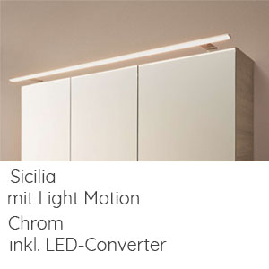 Aufsatzleuchte Spiegelschrank: SICILIA, 2 Haltearme, 7,7 W, 770 LM, Breite 80 cm