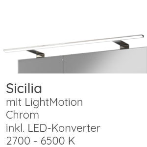 Aufsatzleuchte Spiegelschrank: SICILIA, 2 Haltearme, 9,6 Watt, 960 LM, 100 cm breit