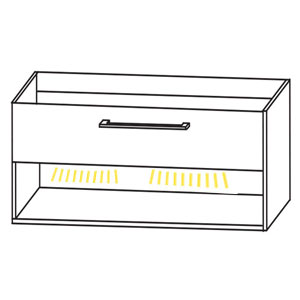 Waschtischunterschrank-Beleuchtung: Beleuchtung im offenen Fach