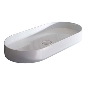 Aufsatz-Waschtisch: Mineralguss - B / H / T: 80 / 10 / 40 cm