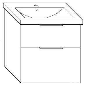 Ausführung Waschtisch mit Unterschrank: 63 cm, aus Keramik