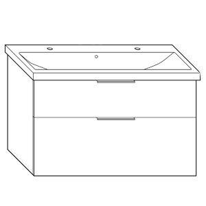 Ausführung Waschtisch mit Unterschrank: 103 cm, aus Keramik