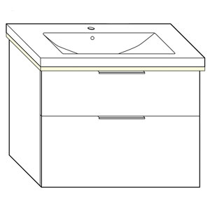 Ausführung Waschtisch mit Unterschrank: 83 cm, aus Keramik, inkl. Waschtisch-Beleuchtung
