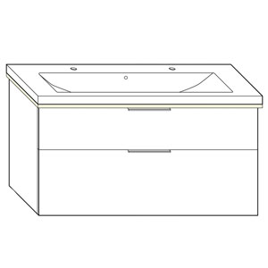 Ausführung Waschtisch mit Unterschrank: 123 cm, aus Keramik, inkl. Waschtisch-Beleuchtung