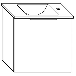 Ausführung Waschtisch mit Unterschrank: 52 cm, aus Glas