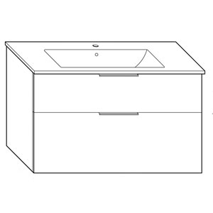 Ausführung Waschtisch mit Unterschrank: 102 cm, aus Keramik