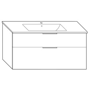 Ausführung Waschtisch mit Unterschrank: 122 cm, aus Keramik