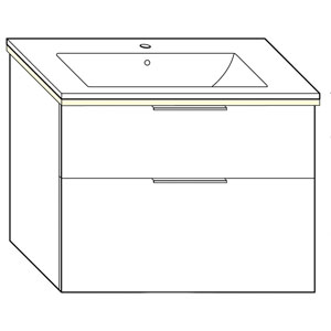 Ausführung Waschtisch mit Unterschrank: 82 cm, aus Keramik, inkl. Waschtisch-Beleuchtung