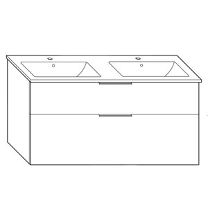 Ausführung Waschtisch mit Unterschrank: 122 cm, aus Keramik