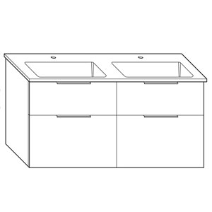 Ausführung Waschtisch mit Unterschrank: 122 cm, aus Mineralguss