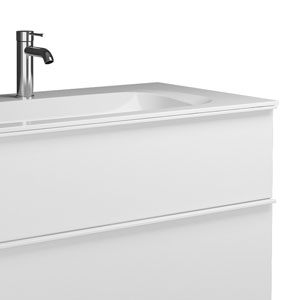 Ausführung Waschtisch mit Unterschrank: ohne Plisséefront - Weiß Matt