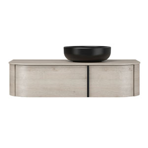 Ausführung Waschtisch mit Unterschrank: Keramik-Aufsatzbecken rechts