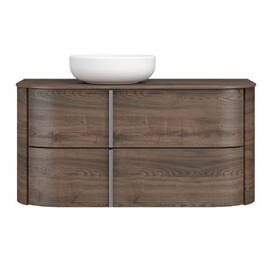 Ausführung Waschtisch mit Unterschrank: Keramik-Aufsatzbecken links