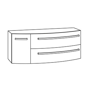 Waschtischunterschrank: 2 Auszüge - 1 Tür links