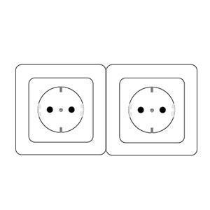 Zusatzsteckdose Spiegelschrank: Doppelsteckdose Standardausführung