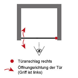 Anschlag Drehtür: Rechts (für Nische)
