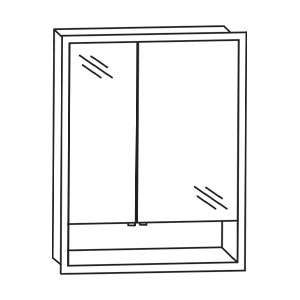 Türanschlag Spiegelschrank: Große Tür rechts