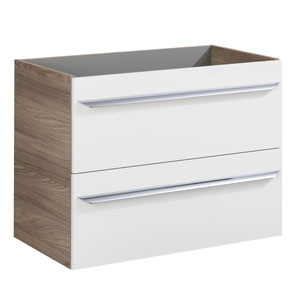 Front- und Korpusfarbe Waschtischunterschrank: Weiß Hochglanz / Steinesche