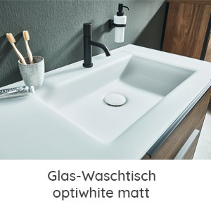 Waschtisch-Typ / -Farbe: Glasdoppelwaschtisch Optiwhite matt 1420 mm Breite