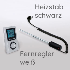 Heizstab: 4 - IPX5, mit Fernregler, Frostwächter, schwarz, 600W