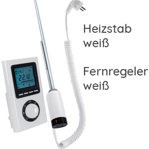 Heizstab: 4 - IPX5, mit Fernregler, Frostwächter, weiß, 600W