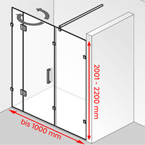 Breite / Höhe: bis 1000 mm / 2001 - 2200 mm