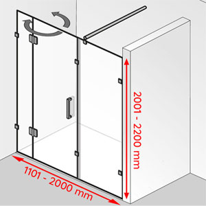 Breite / Höhe: 1101 - 2000 mm / 2001 - 2200 mm