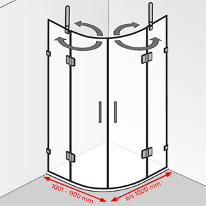 Breite / Tiefe: 1001 - 1100 mm / bis 1000 mm