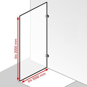 Breite / Höhe: bis 1000 mm / bis 2000 mm