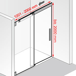 Breite / Höhe: 1201 - 2000 mm / bis 2000 mm