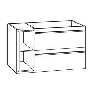 Waschtischunterschrank: 2 Auszüge, Einschubregal links