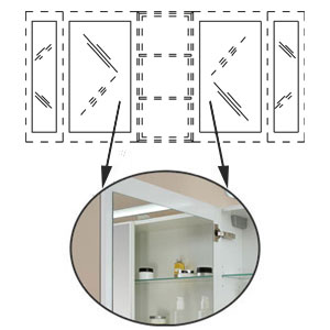 Innenspiegel: 2x Breite: 33 / 13 cm, Höhe: 59,5 cm