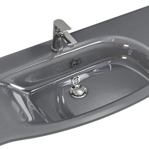 Waschtisch-Typ / -Farbe: Glaswaschtisch - Grau-Metallic