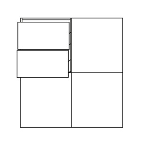 Ausführung Highboard: mit 2 Auszügen oben links
