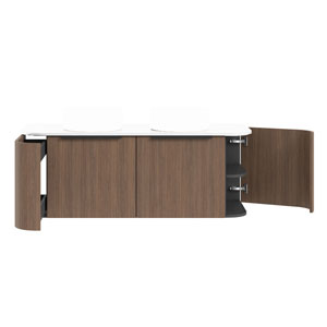 Ausführung Waschtischunterschrank: 1 Auszug links, 1 Drehtür rechts