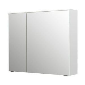 Ausführung Spiegelschrank: Große Tür rechts, kleine Tür links