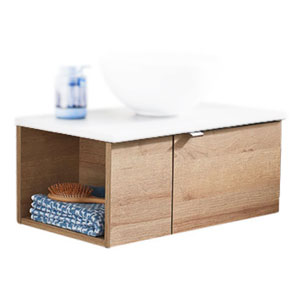 Ausführung Waschtischunterschrank: seitliches offenes Fach links