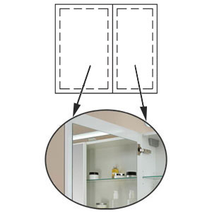Innenspiegel: mit 2 Innenspiegeln - B / H: 66 / 59,5 cm