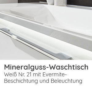 Waschtisch-Typ / -Farbe: evermite Doppelwaschtisch mit LED Bel. 1412 mm Breite