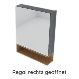 Regal Spiegelschrank: Rechts geöffnet
