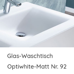 Waschtisch-Typ / -Farbe: Glas Doppelwaschtisch Optiwhite matt 1406 mm Breite