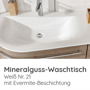 Waschtisch-Typ / -Farbe: Mineralguss Doppelwaschtisch Evermite Weiß 1806 mm Breite