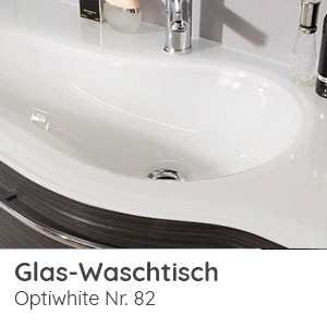 Waschtisch-Typ / -Farbe: Glas Doppelwaschtisch Optiwhite 1812 mm Breite