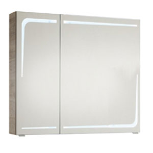 Ausführung Spiegelschrank: Große Tür rechts, kleine Tür links