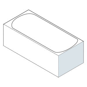 Seitenschürze: mit einer Badewannenschürze - Kurze Seite
