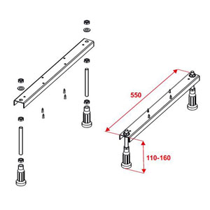 Montagezubehör: mit Badewannenfüßen - 01U