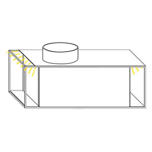 Ausführung Waschtisch mit Unterschrank: Becken links, mit Waschtisch-Beleuchtung 2 x 0,7 Watt